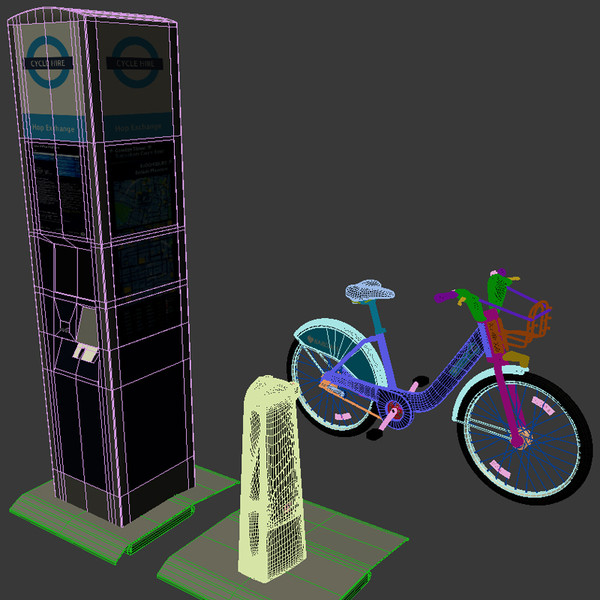 barclays cycle hire 3d max - Barclays Cycle Hire by cermaka